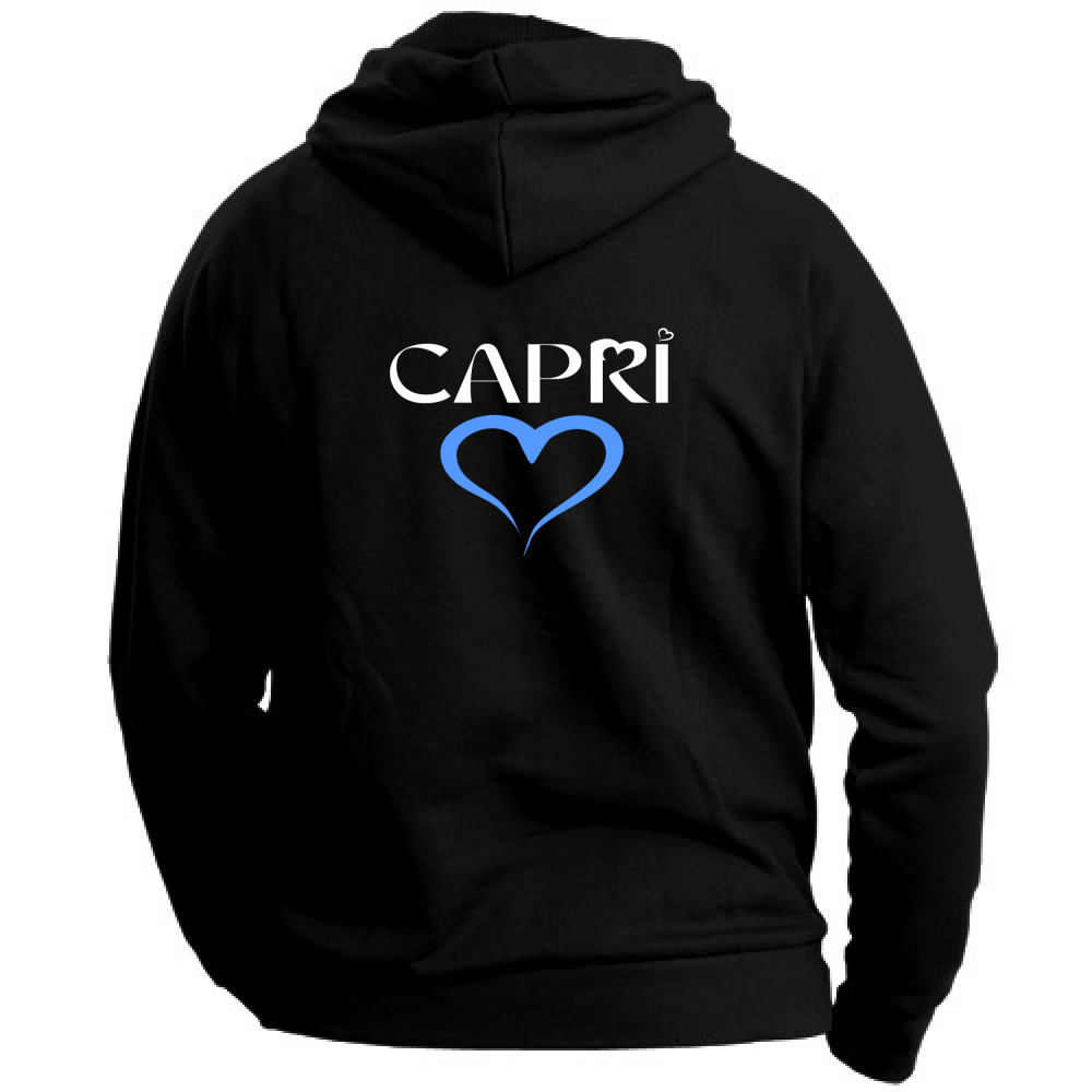 Felpa con Cappuccio Unisex Large CAPRI CUORE AZZURRO