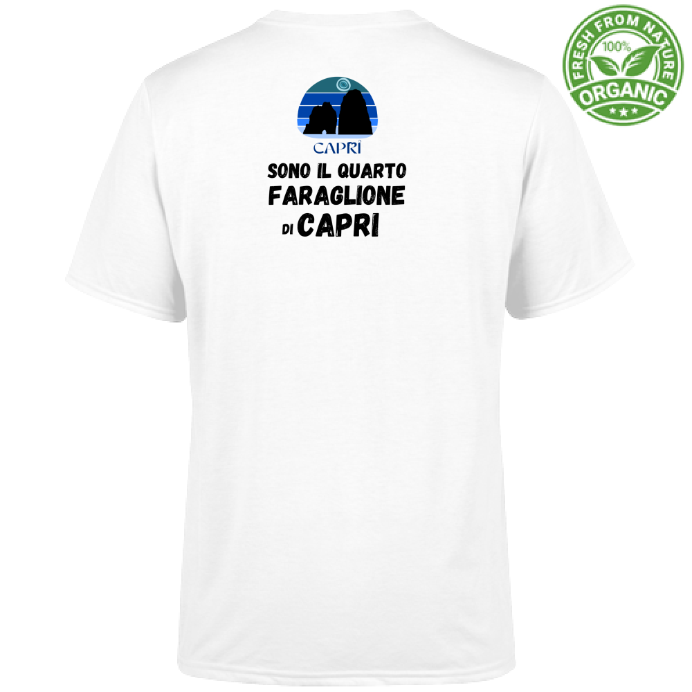 T-Shirt Bambino Organic SONO IL QUARTO FARAGLIONE DI CAPRI SCRITTA NERA