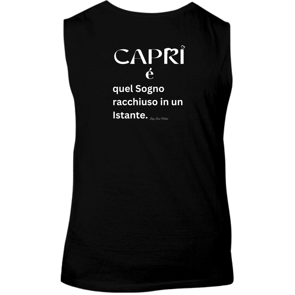 Canotta Unisex Capri Sogno racchiuso in un istante scritta bianca