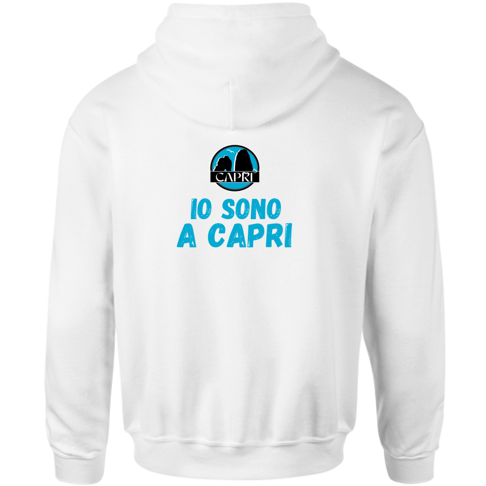 Felpa Bambino con Cappuccio IO SONO A CAPRI SCRITTA AZZURRA