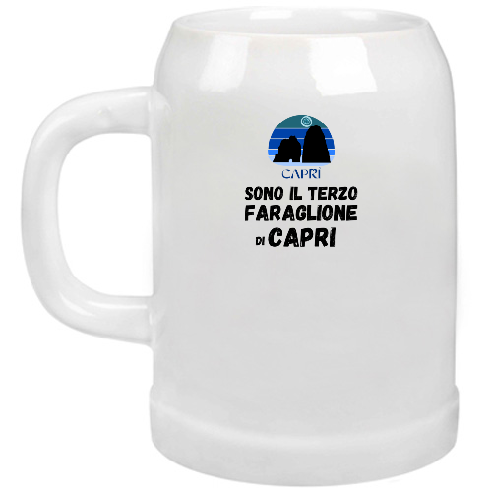 Beer Mug I AM THE THIRD FARAGLIONE OF CAPRI BLACK WRITING