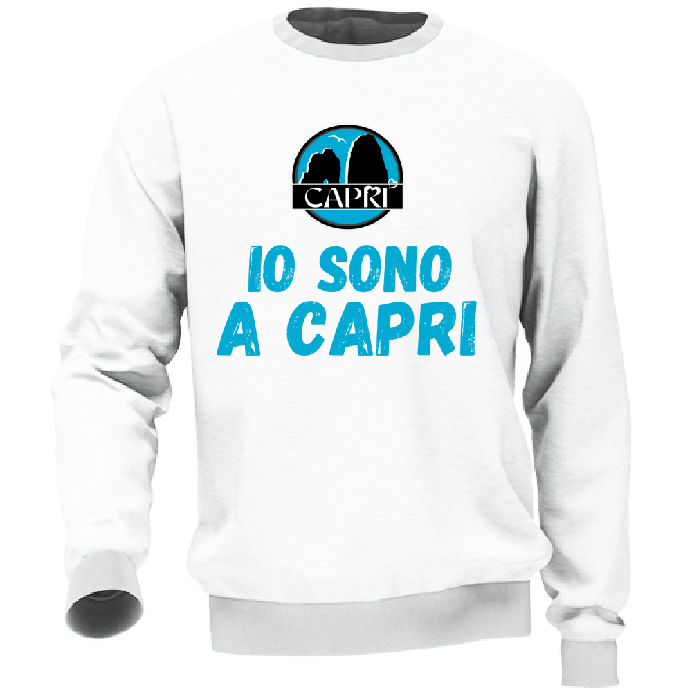 Felpa Unisex IO SONO A CAPRI SCRITTA AZZURRA