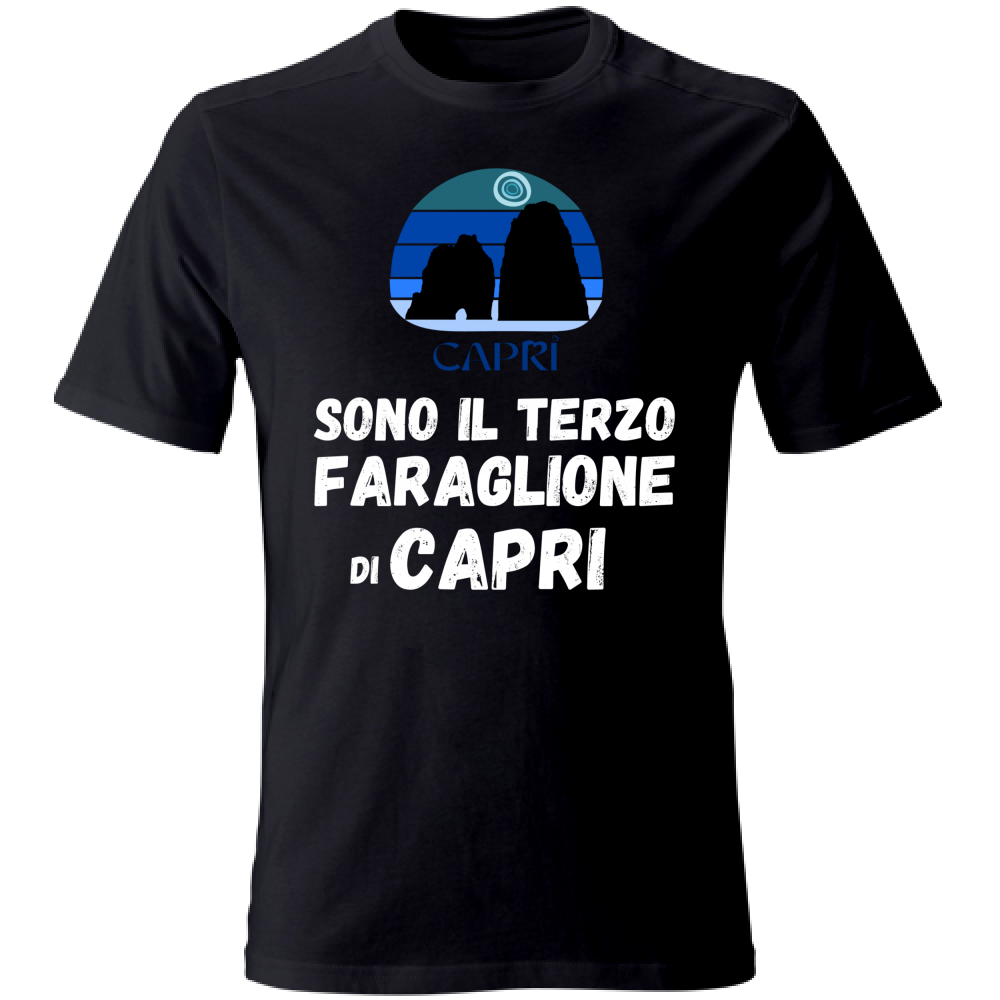 T-Shirt Unisex SONO IL TERZO FARAGLIONE DI CAPRI SCRITTA BIANCA