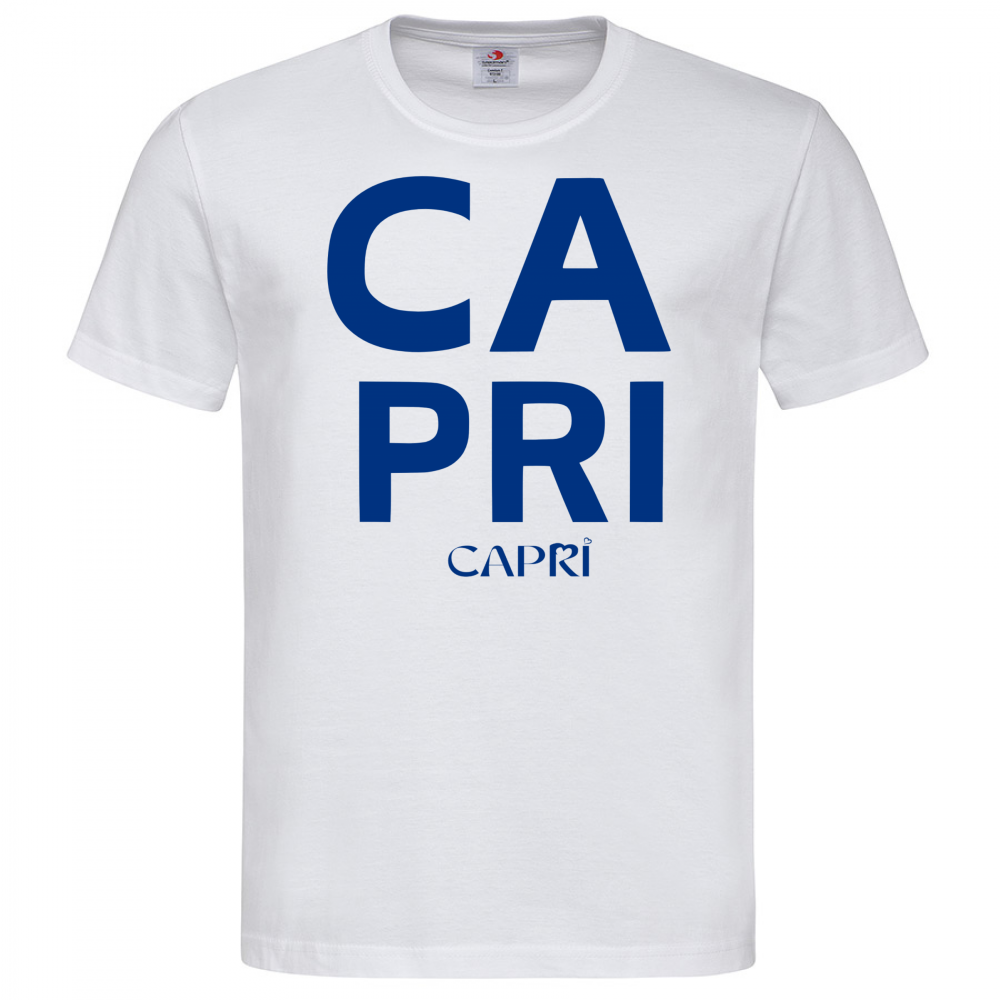 T-Shirt Men Premium CAPRI DESIGN SCRITTA BLUE