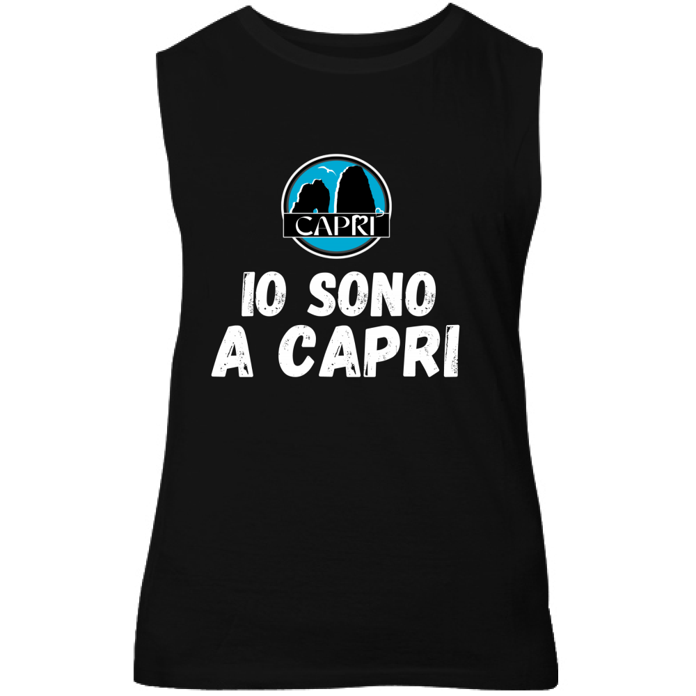 Canotta Unisex IO SONO A CAPRI SCRITTA BIANCA
