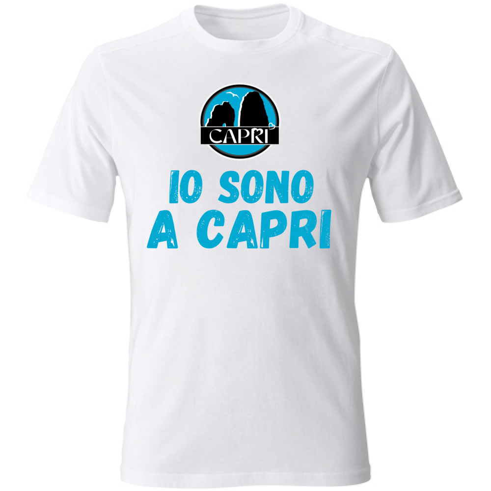 T-Shirt Bambino IO SONO A CAPRI SCRITTA AZZURRA