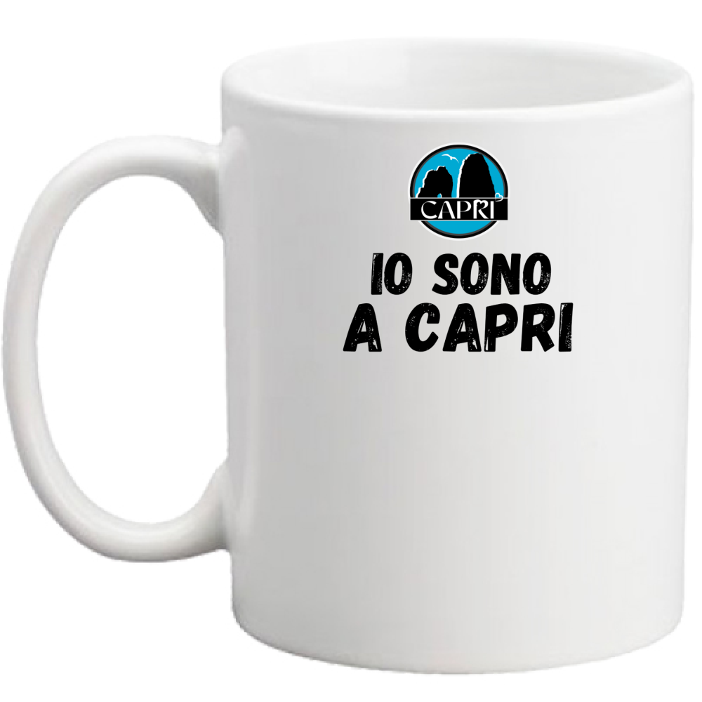 Tazza IO SONO A CAPRI SCRITTA NERA