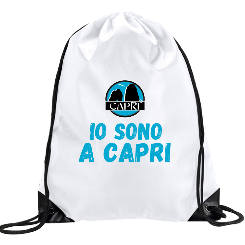 Backpack I AM IN CAPRI BLUE WRITING