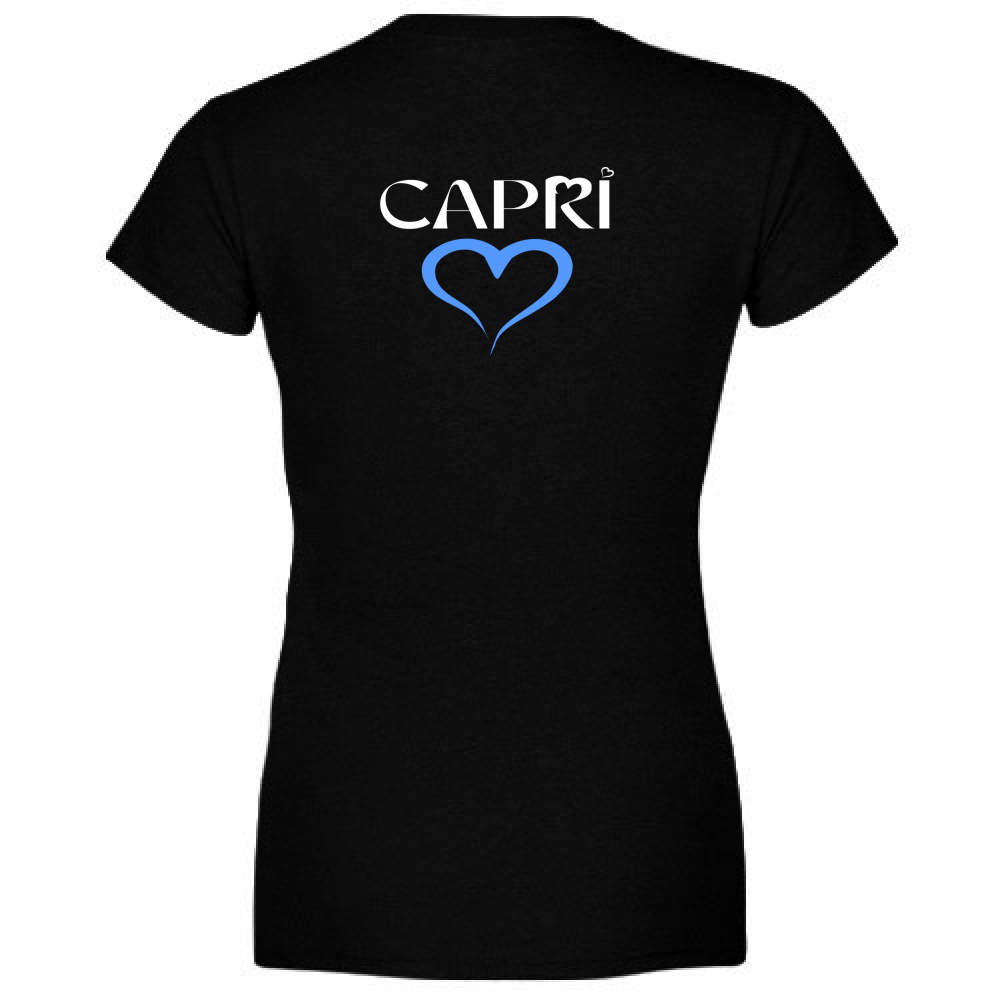 T-Shirt Donna Scollo V CAPRI CUORE AZZURRO