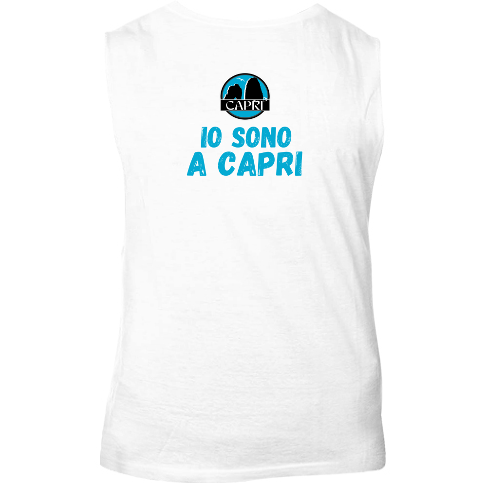 Canotta Unisex IO SONO A CAPRI SCRITTA AZZURRA