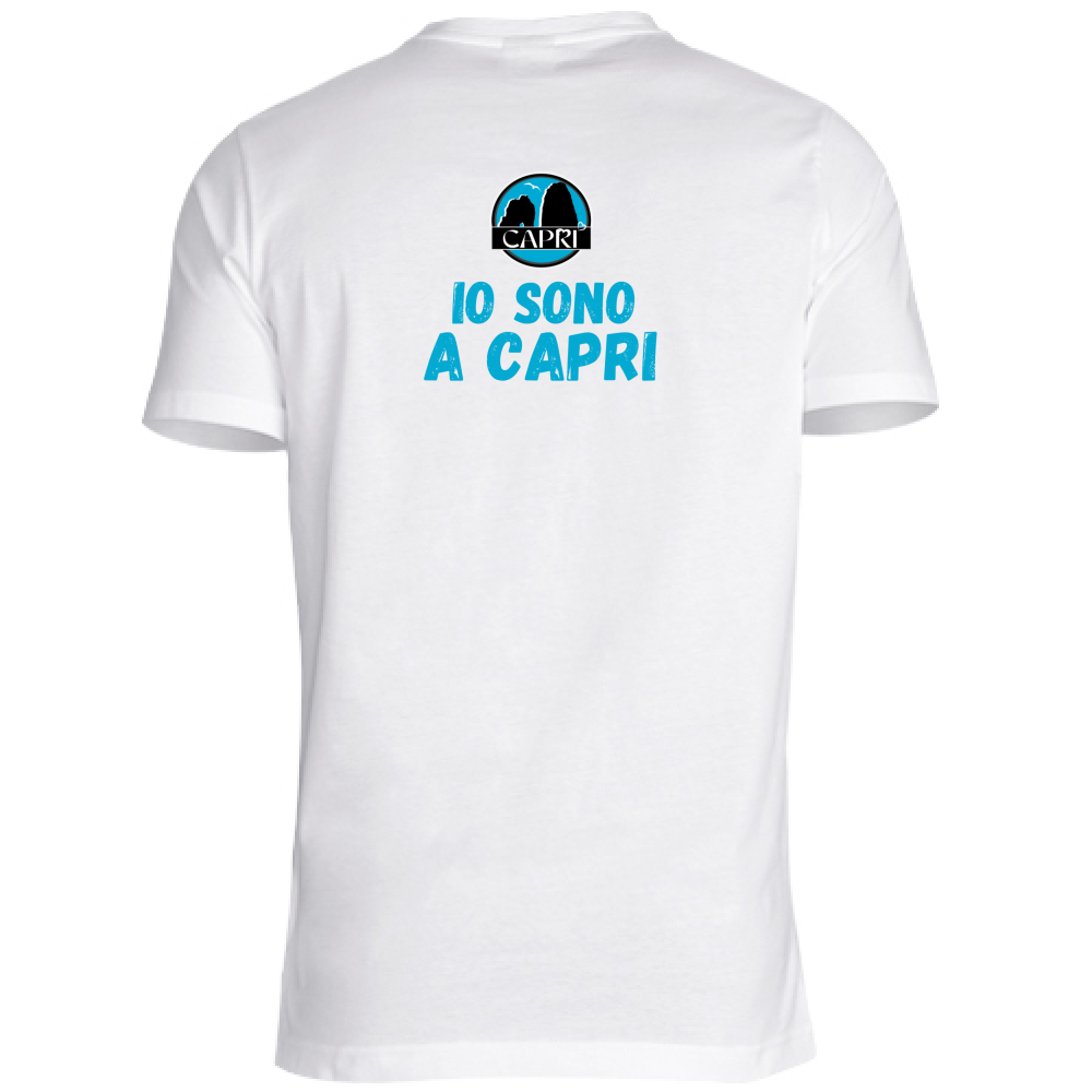 T-Shirt Unisex Large IO SONO A CAPRI SCRITTA AZZURRA