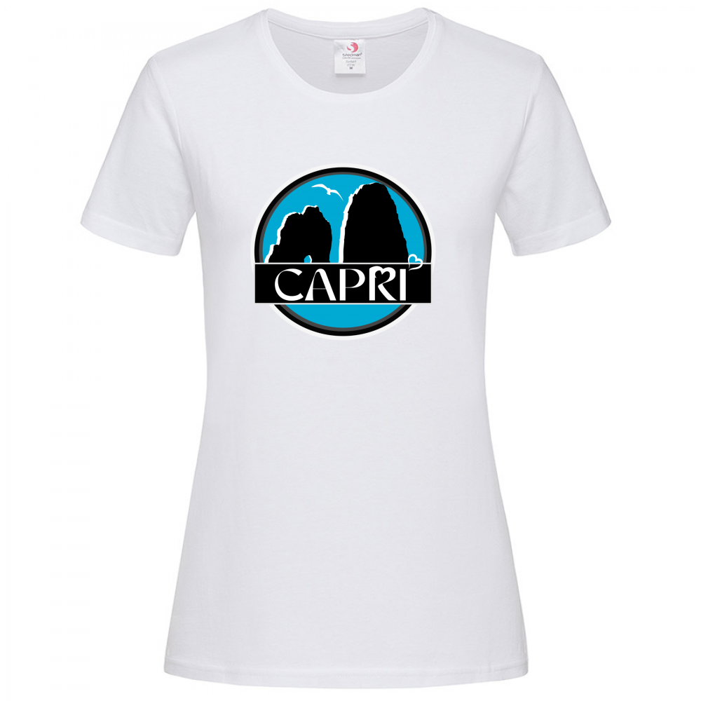 T-Shirt Women Premium CAPRI CERCHIO MAGICO CON  FARAGLIONI
