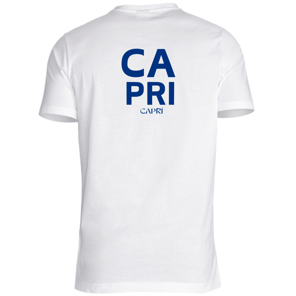 T-Shirt Unisex Large CAPRI DESIGN SCRITTA BLUE