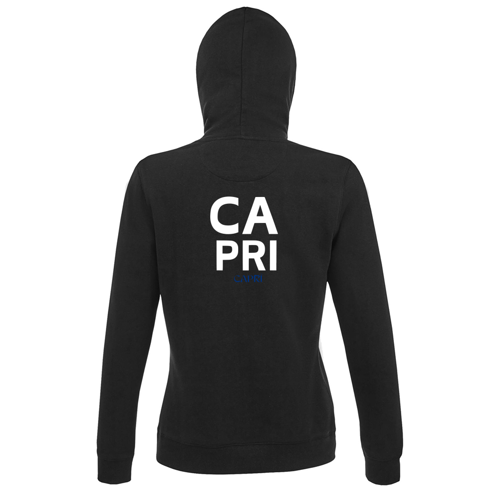 Hoodie Premium Women CAPRI DESIGN SCRITTA BIANCA