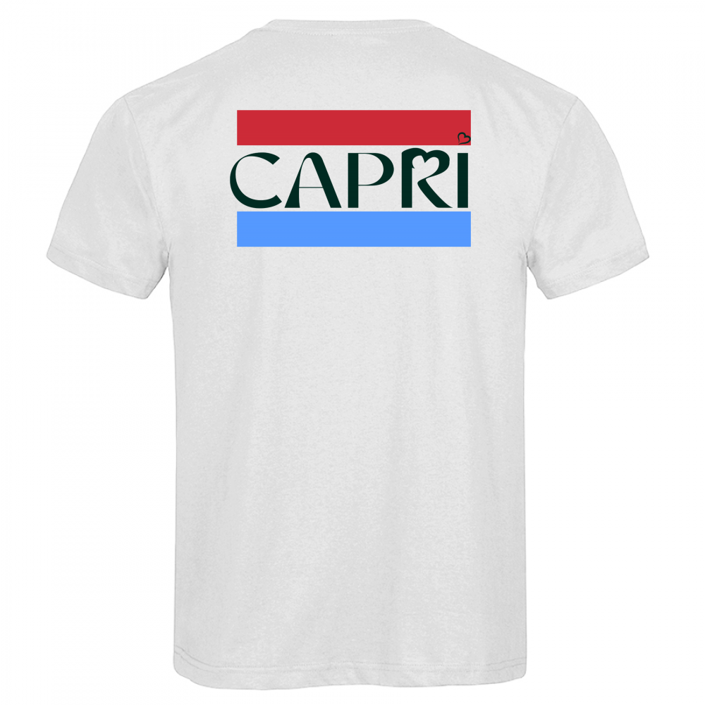 T-Shirt Men Premium CAPRI FASCIA ROSSO BLUE SCRITTA NERA