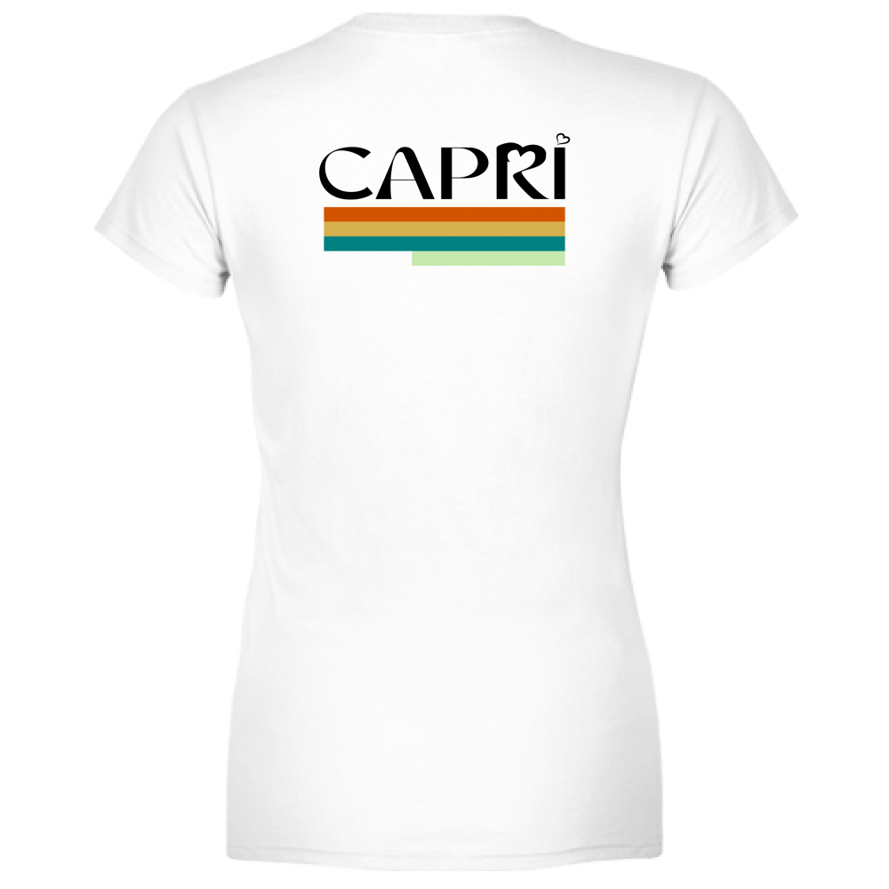 T-Shirt Woman Organic CAPRI TECNICOLOR SCRITTA NERA