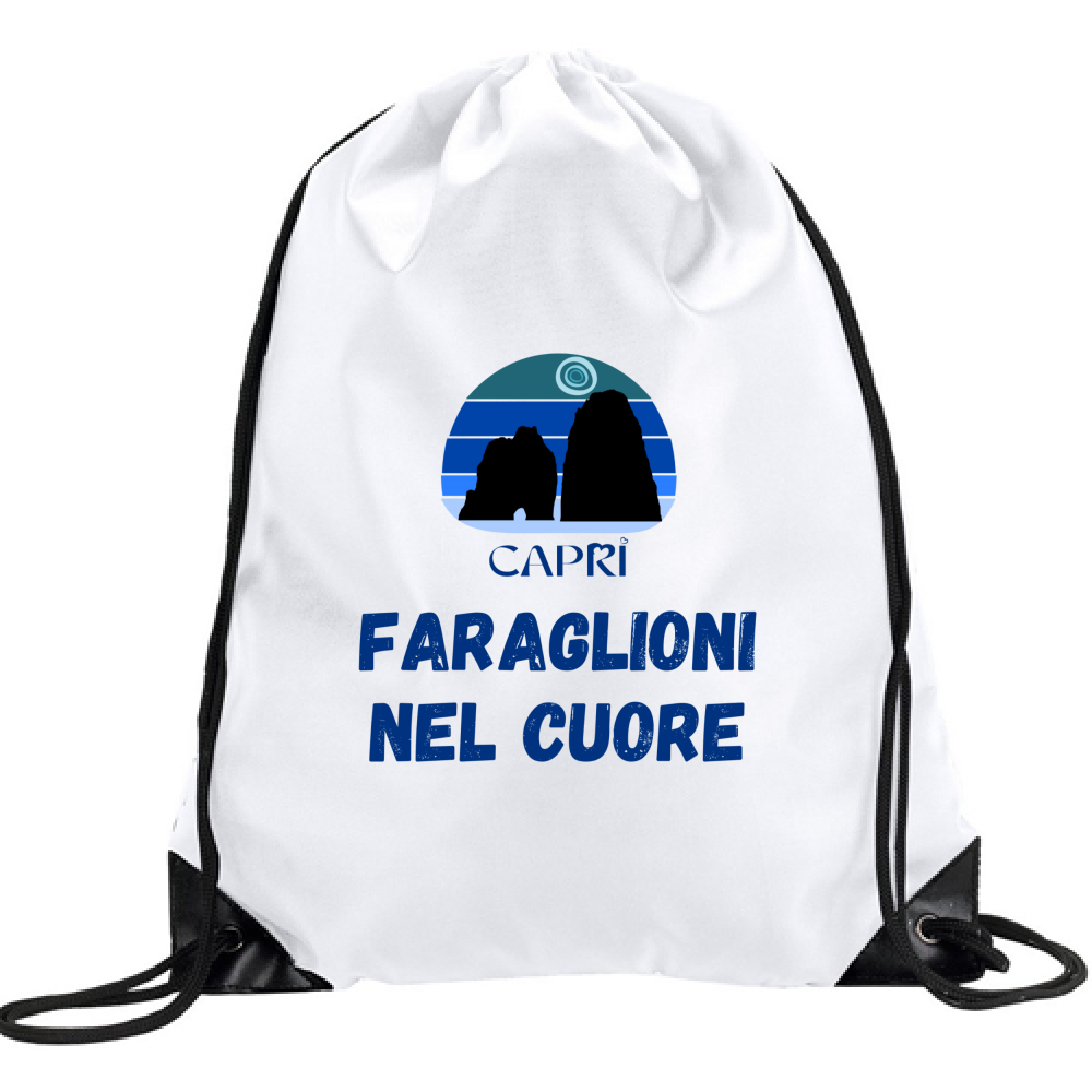 Backpack FARAGLIONI DI CAPRI IN THE HEART WRITING BLUE