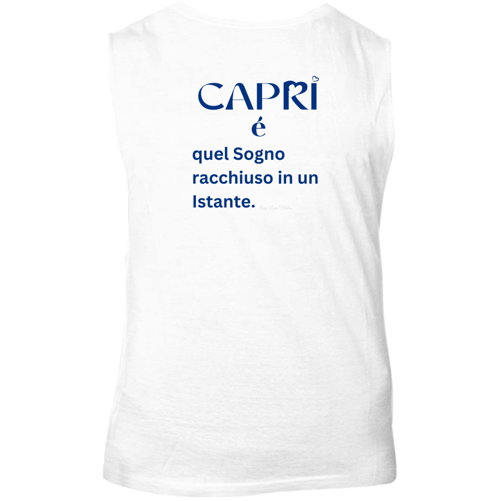 Canotta Unisex Capri Sogno racchiuso in un istante scritta Blue