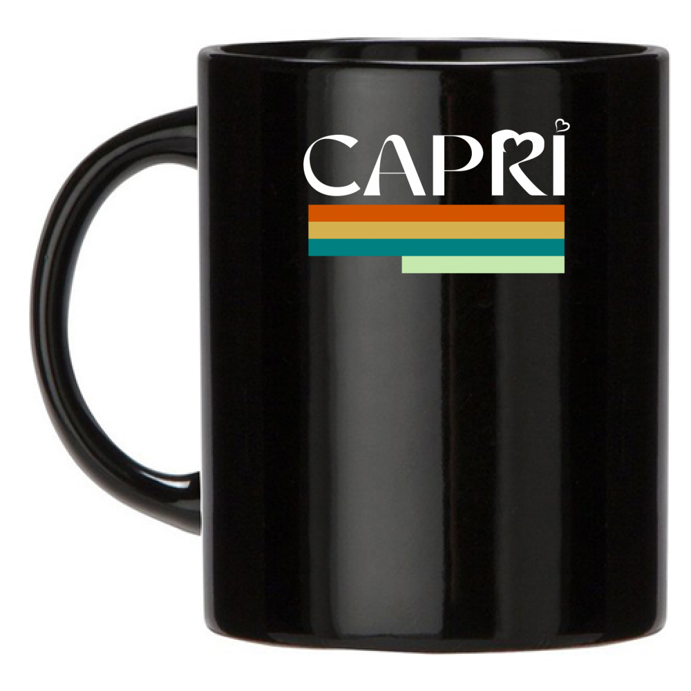 Black Mug CAPRI TECHNICOLOR WHITE WRITING