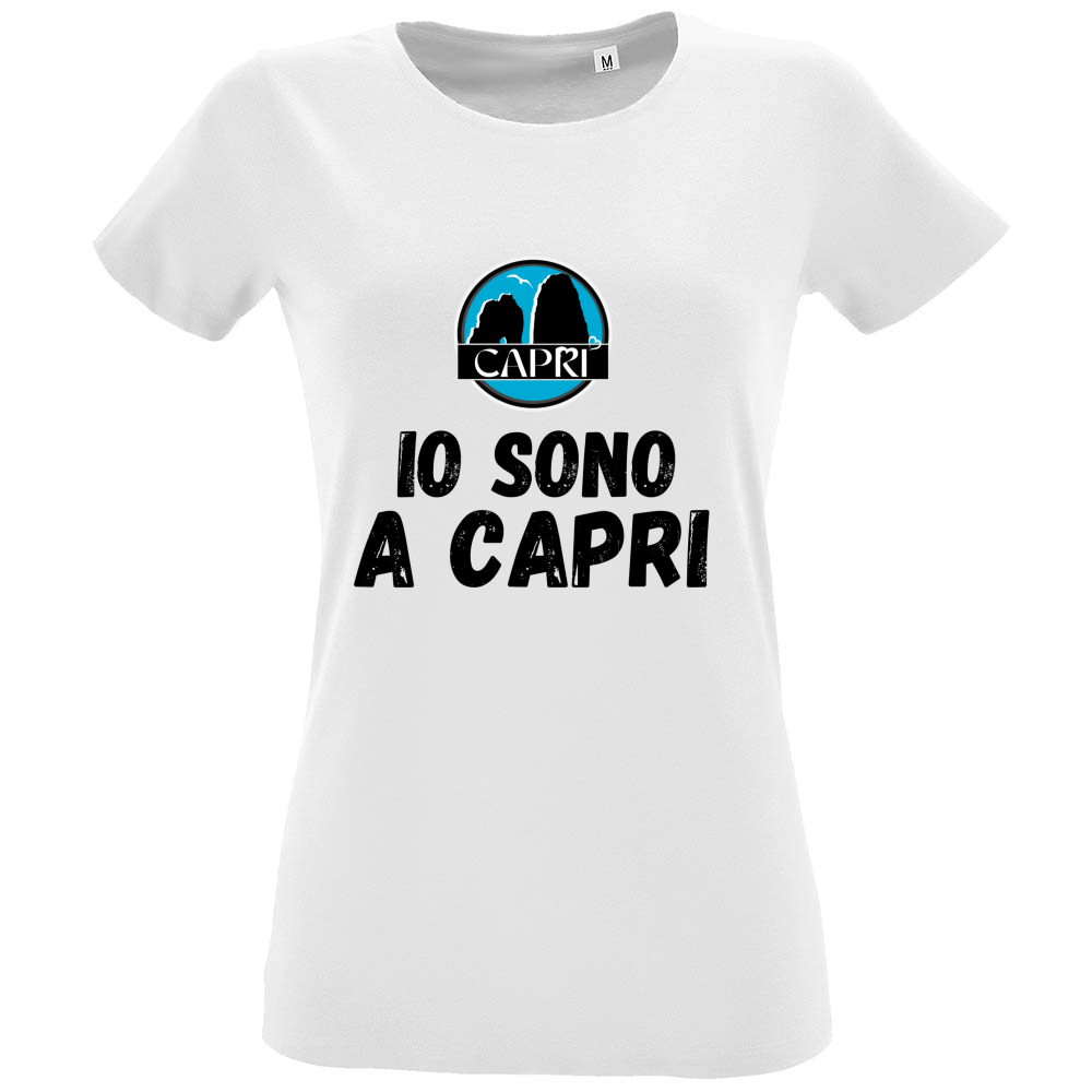 T-Shirt Women Fit I AM IN CAPRI BLACK WRITING