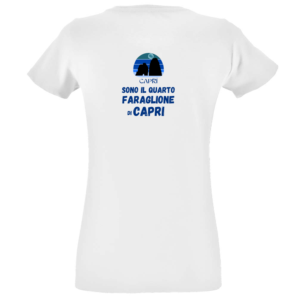 T-Shirt Women Fit SONO IL QUARTO FARAGLIONE DI CAPRI SCRITTA BLUE