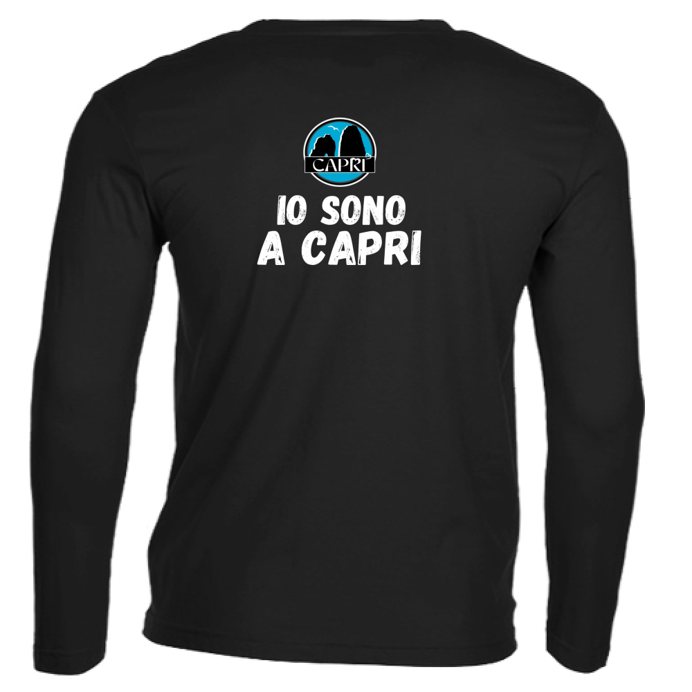T-Shirt Unisex Manica Lunga IO SONO A CAPRI SCRITTA BIANCA