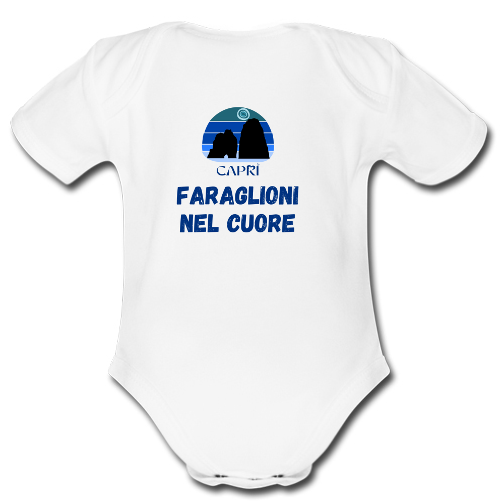 Body Bambino FARAGLIONI DI CAPRI NEL CUORE SCRITTA BLUE