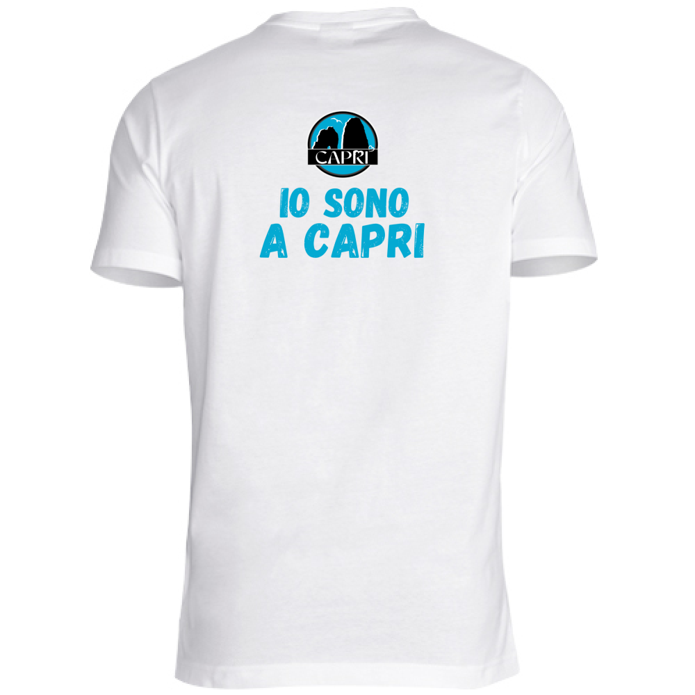 T-Shirt Bambino IO SONO A CAPRI SCRITTA AZZURRA