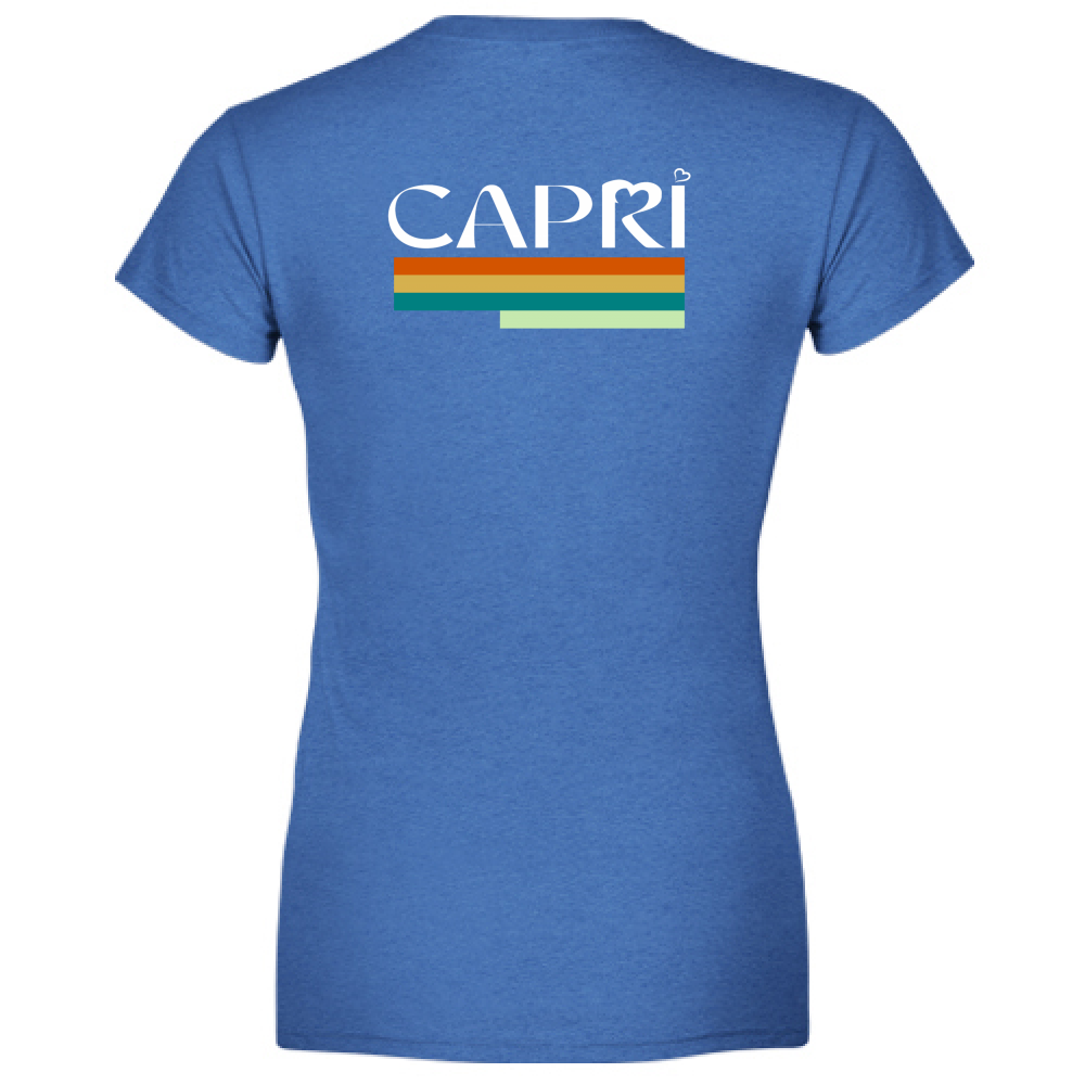 T-Shirt Women Premium CAPRI TECHNICOLOR WHITE WRITING