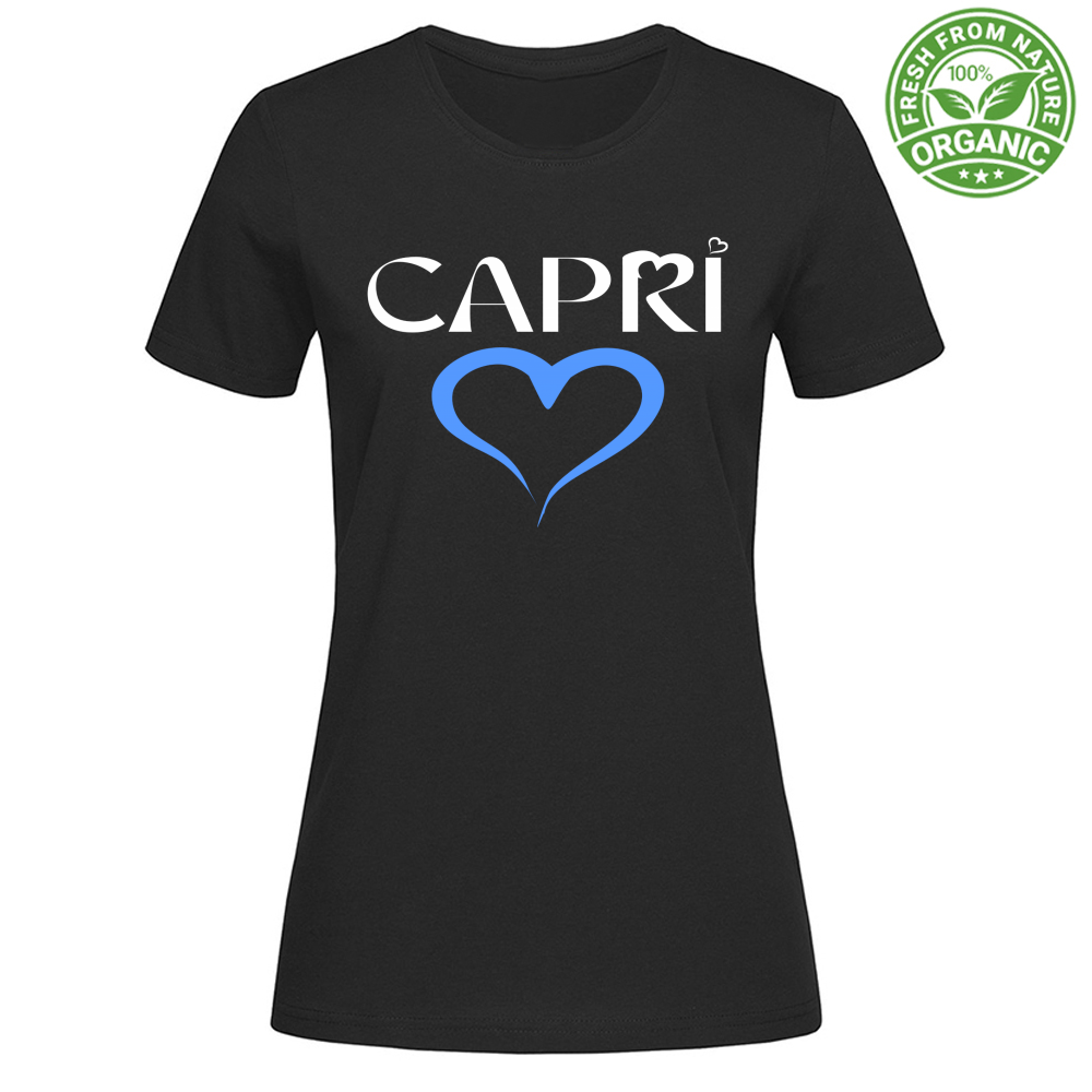 T-Shirt Woman Organic CAPRI CUORE AZZURRO