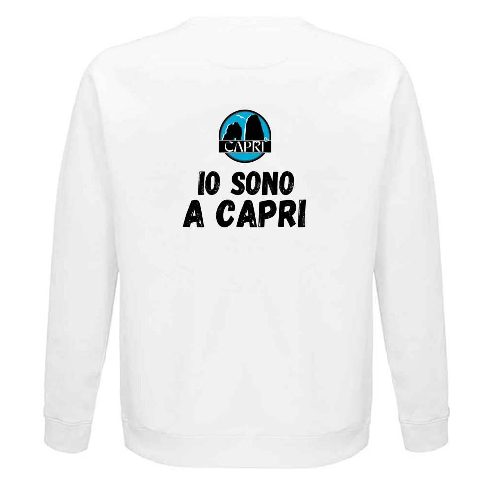 Felpa Unisex Organica IO SONO A CAPRI SCRITTA NERA