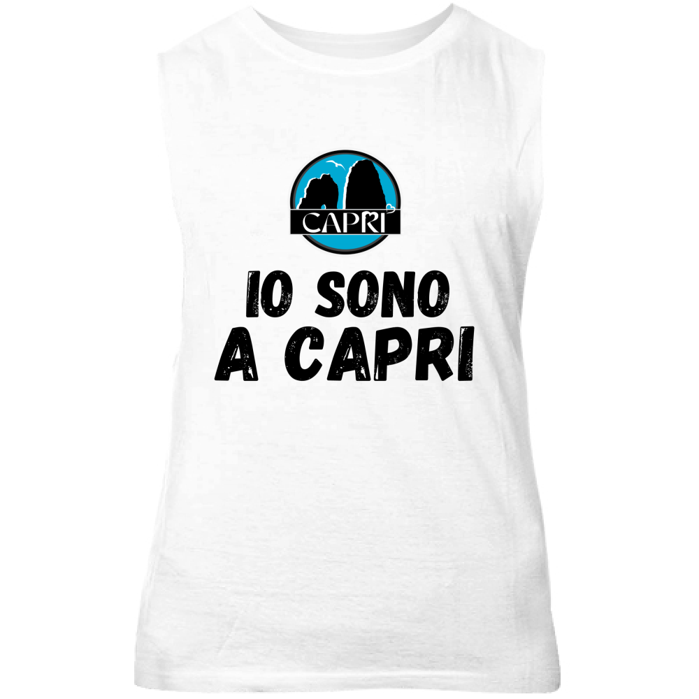 Canotta Unisex IO SONO A CAPRI SCRITTA NERA