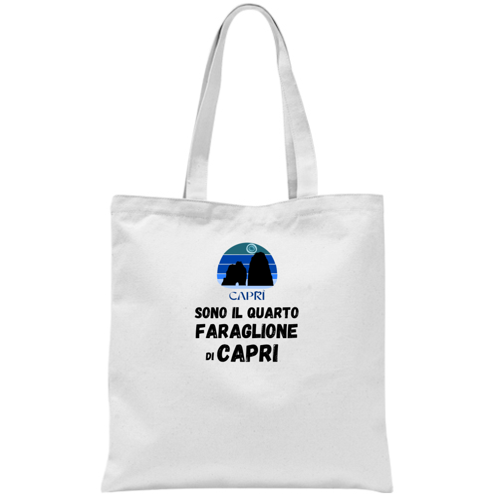 Bag I AM THE FOURTH FARAGLIONE OF CAPRI BLACK WRITING