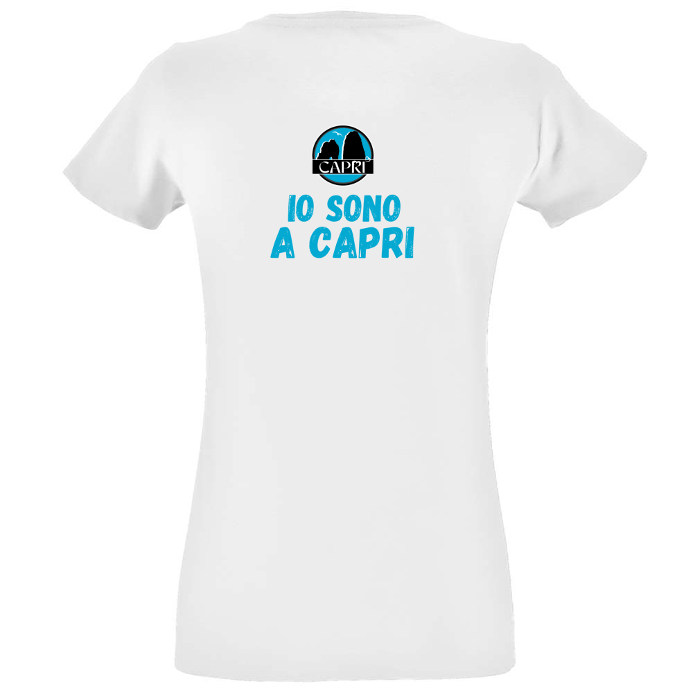 T-Shirt Women Fit IO SONO A CAPRI SCRITTA AZZURRA
