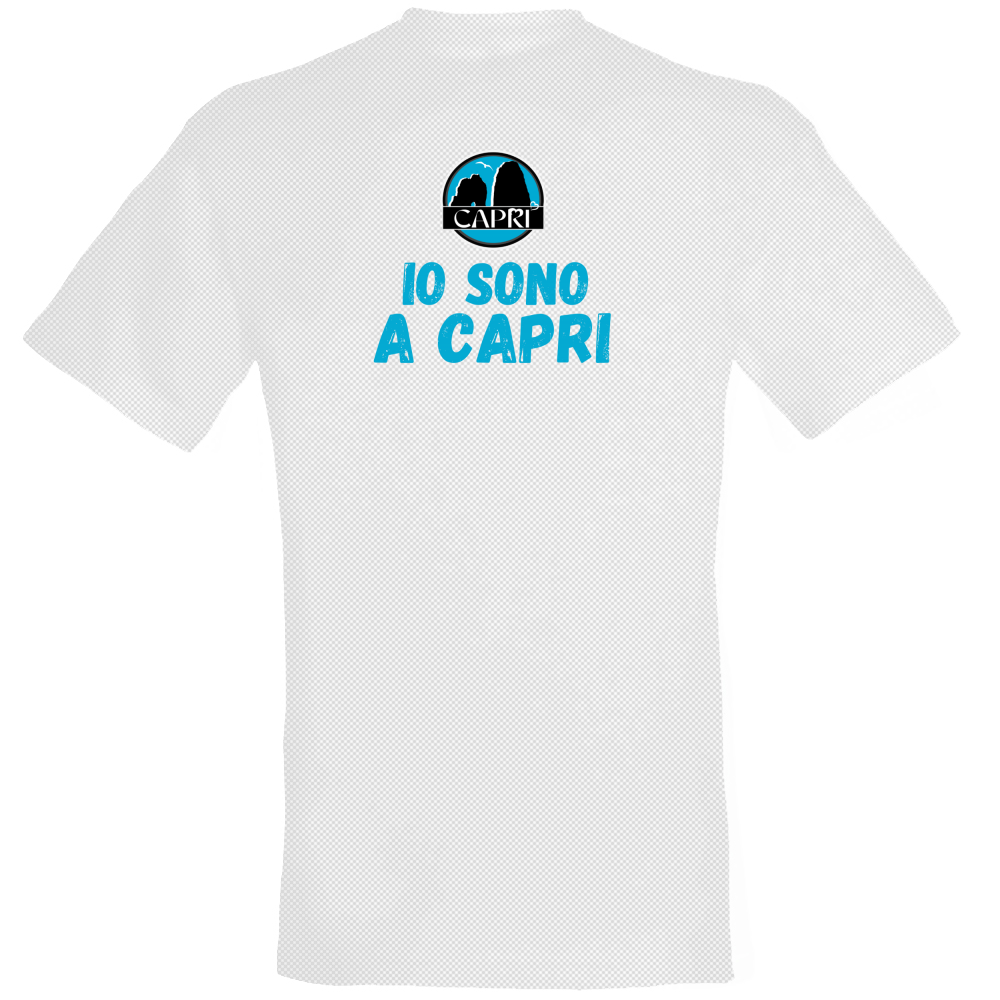 T-Shirt Unisex Dry Sport IO SONO A CAPRI SCRITTA AZZURRA