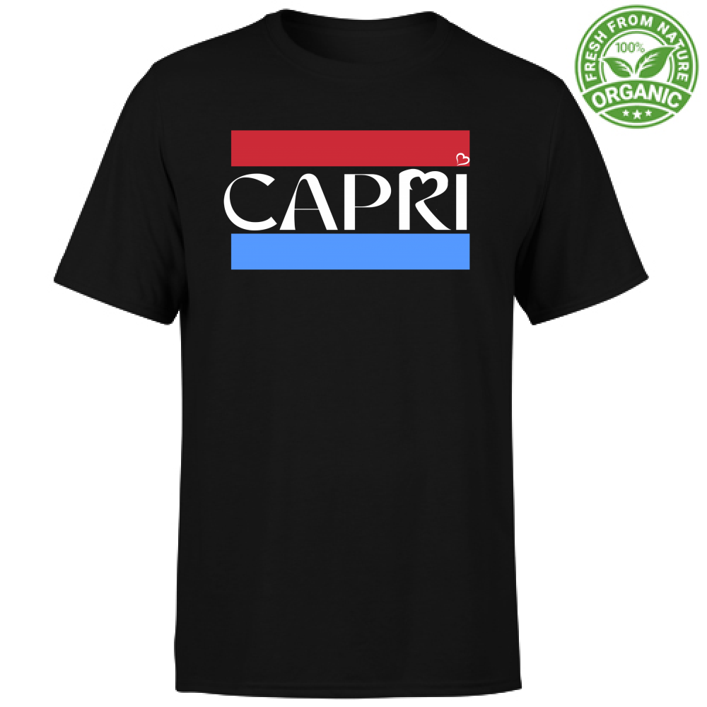 T-Shirt Unisex Organic CAPRI FASCIA ROSSO BLUE BIANCO