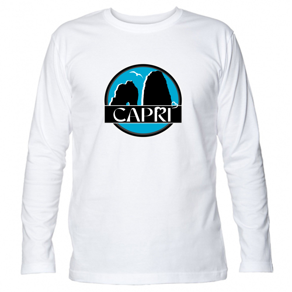 T-Shirt Unisex Manica Lunga CAPRI CERCHIO MAGICO CON  FARAGLIONI