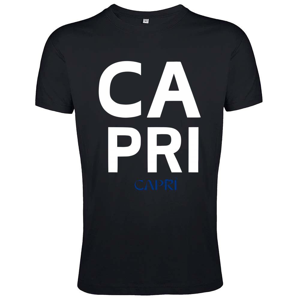 T-Shirt Men Fit CAPRI DESIGN SCRITTA BIANCA