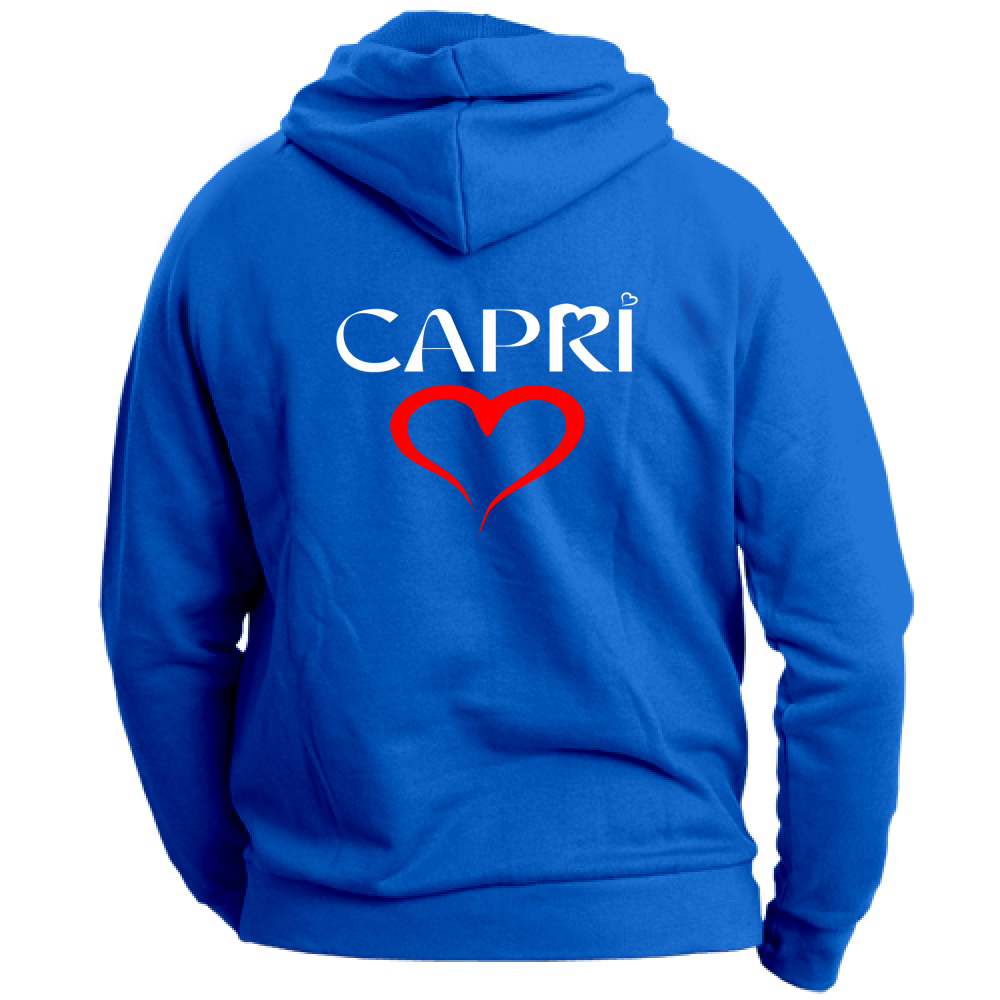 Felpa con Cappuccio Unisex Large CUORE CAPRI ROSSO