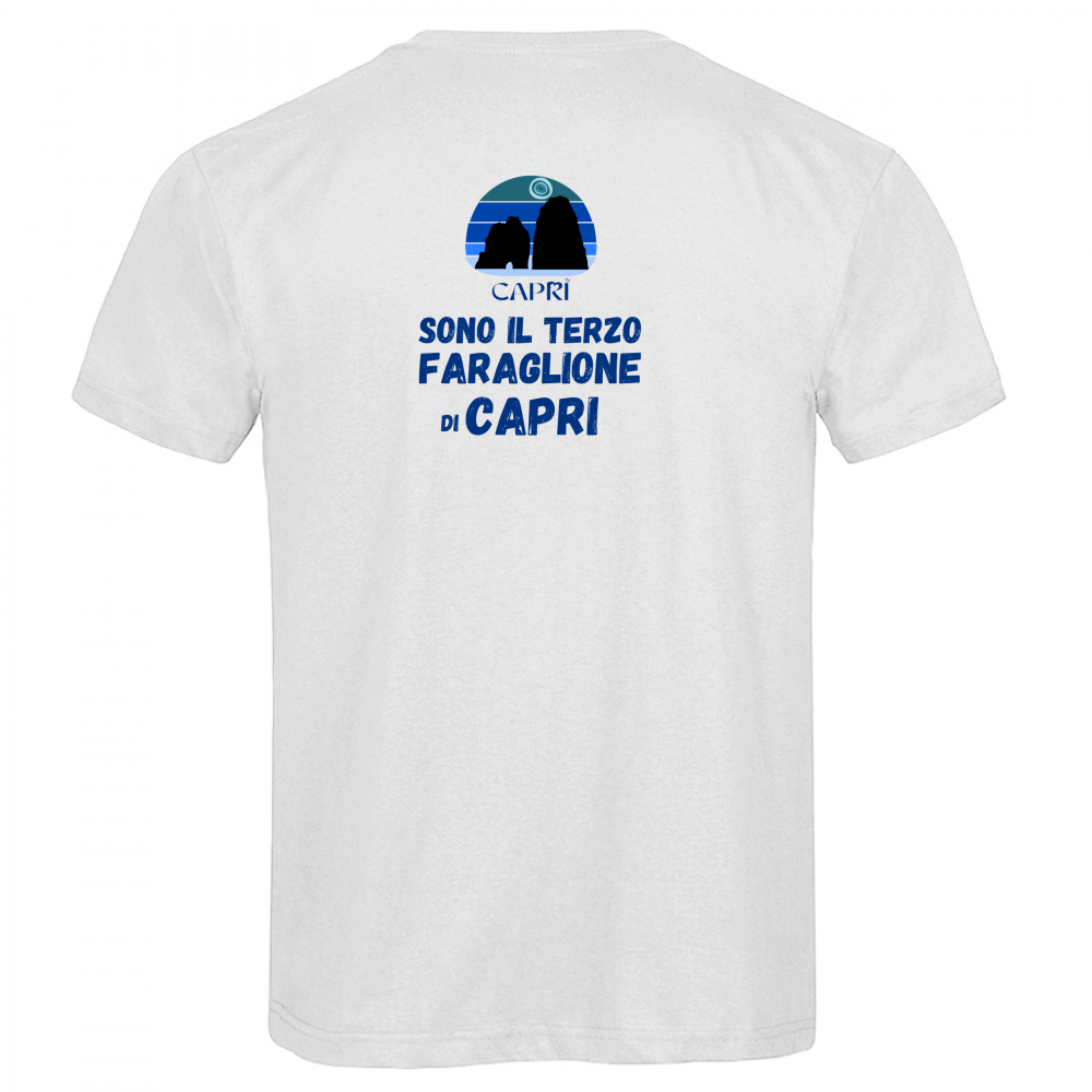 T-Shirt Men Premium SONO IL TERZO FARAGLIONE DI CAPRI SCRITTA BLU