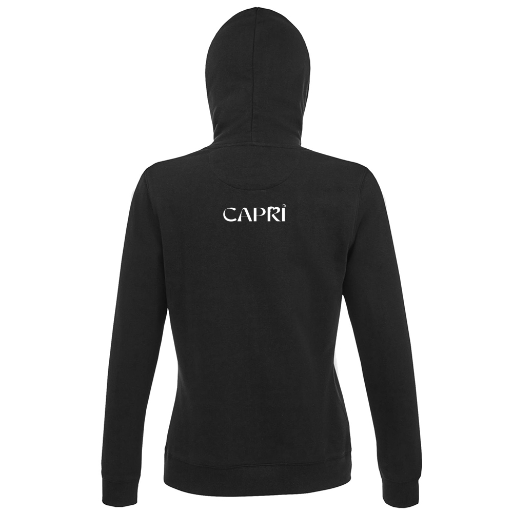 Hoodie Premium Women CAPRI MINIMAL SCRITTA BIANCA