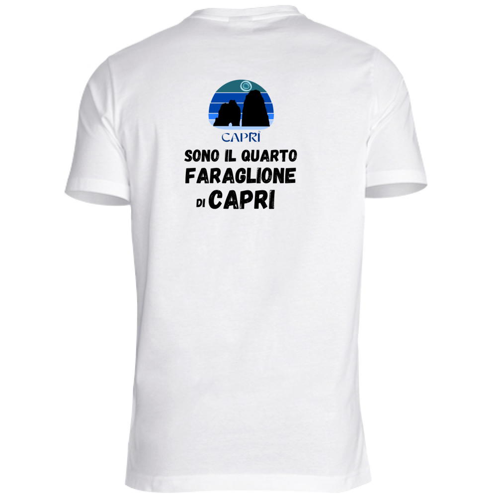 T-Shirt Bambino SONO IL QUARTO FARAGLIONE DI CAPRI SCRITTA NERA