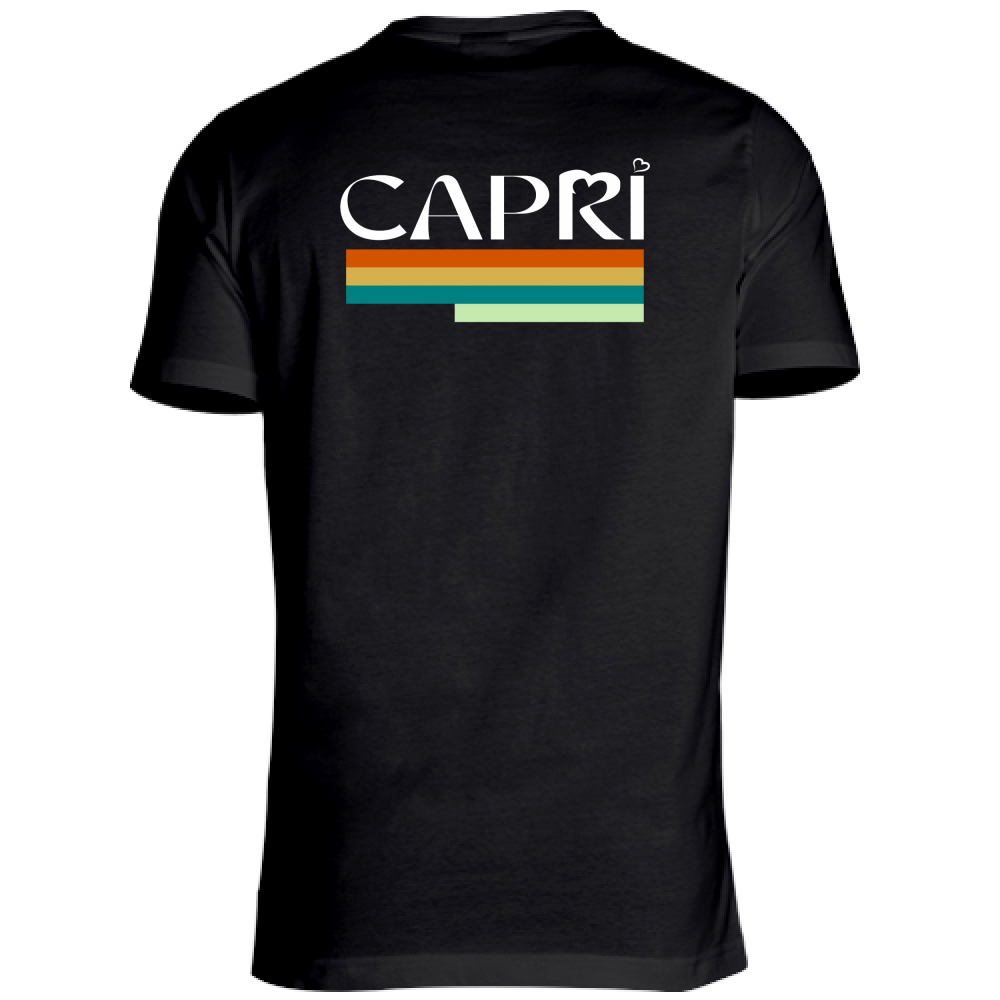 T-Shirt Unisex Scollo V CAPRI TECNICOLOR SCRITTA BIANCA