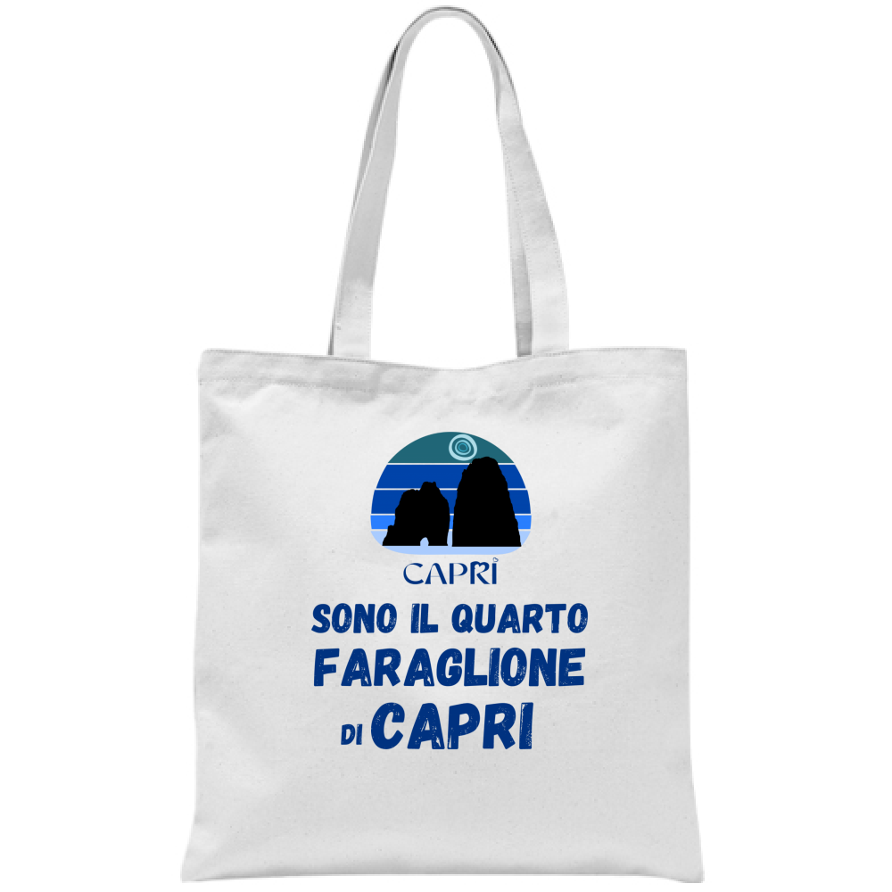 Bag I AM THE FOURTH FARAGLIONE OF CAPRI BLUE WRITING