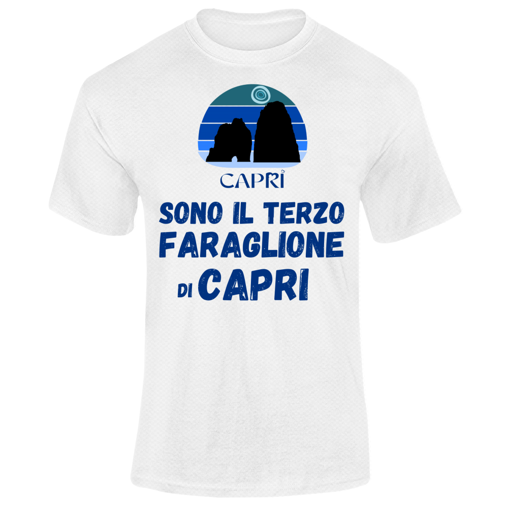 T-Shirt Unisex Dry Sport SONO IL TERZO FARAGLIONE DI CAPRI SCRITTA BLU