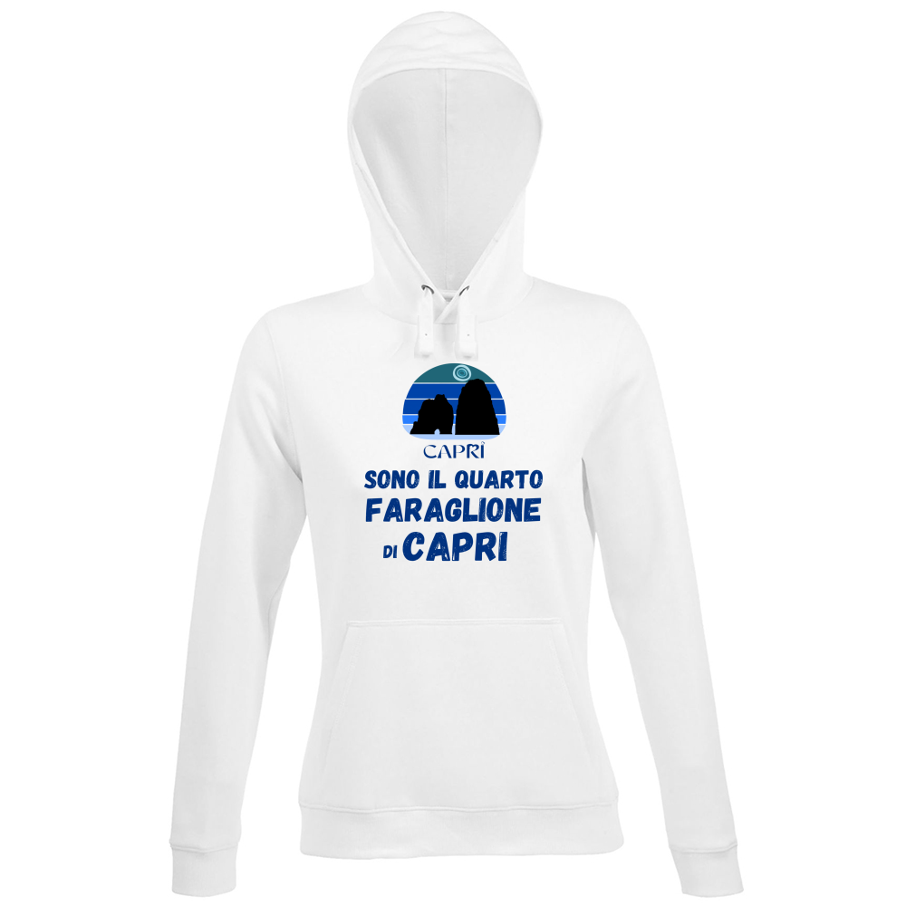 Hoodie Premium Women SONO IL QUARTO FARAGLIONE DI CAPRI SCRITTA BLUE