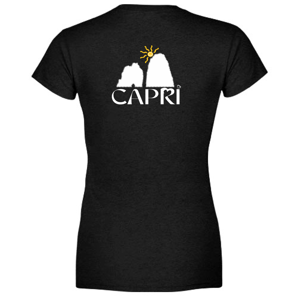 T-Shirt Woman Organic CAPRI HAPPY FARAGLIONI WHITE