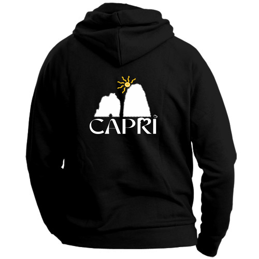 Felpa Unisex con Cappuccio CAPRI HAPPY FARAGLIONI WHITE