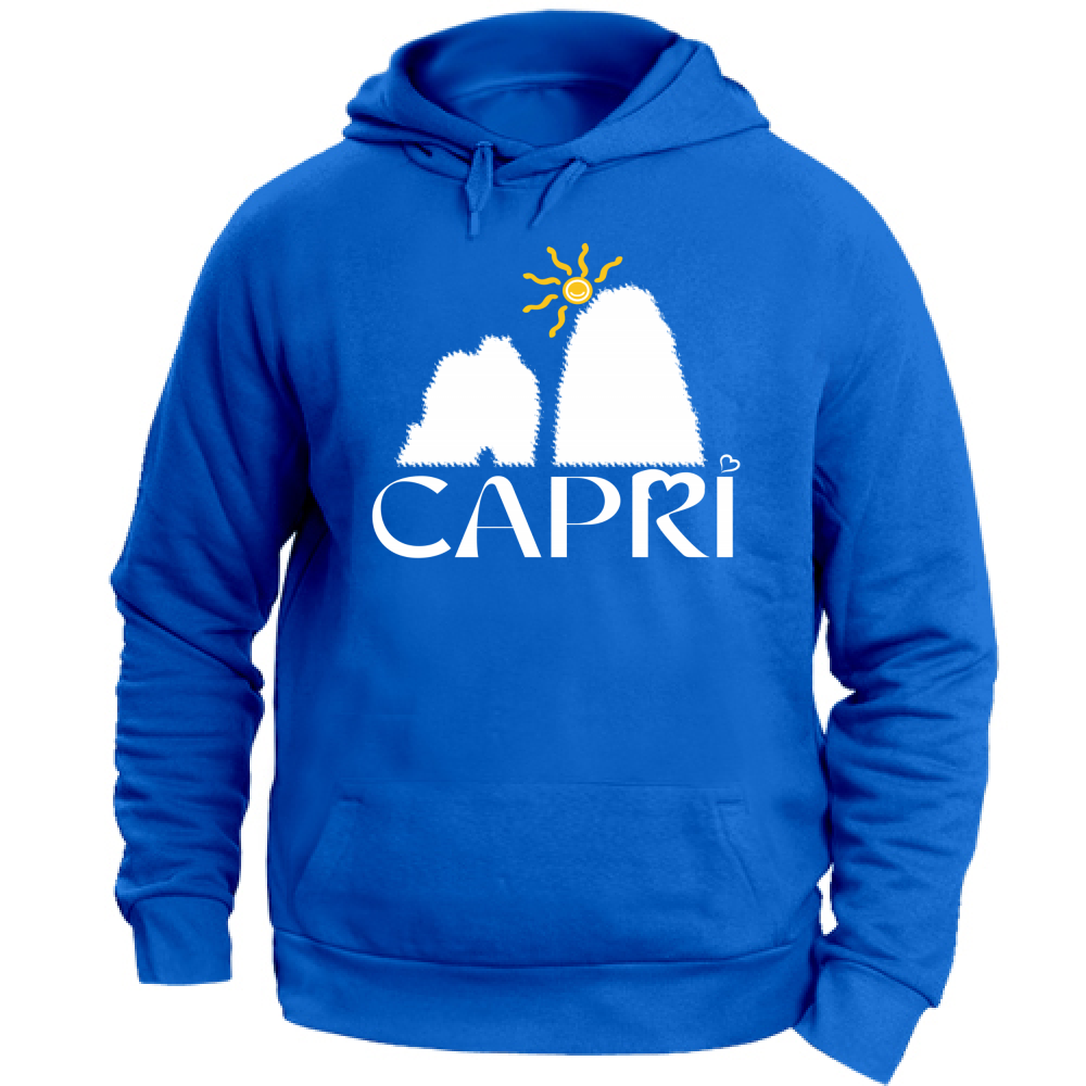 Unisex Hoodie Large CAPRI HAPPY FARAGLIONI WHITE