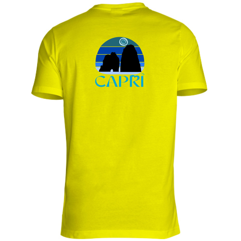 T-Shirt Unisex CAPRI VINTAGE TRAMONTO AZZURRATO